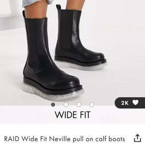 Black & Clear pull on boots